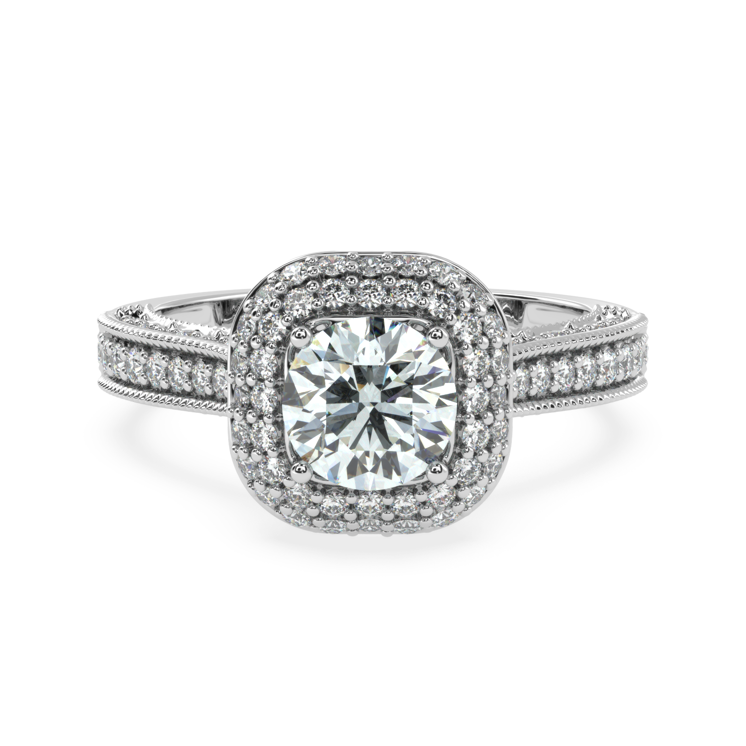 1.36 Carat H Color VS1 Clarity Diamond Studded Natural Diamond Ring.
